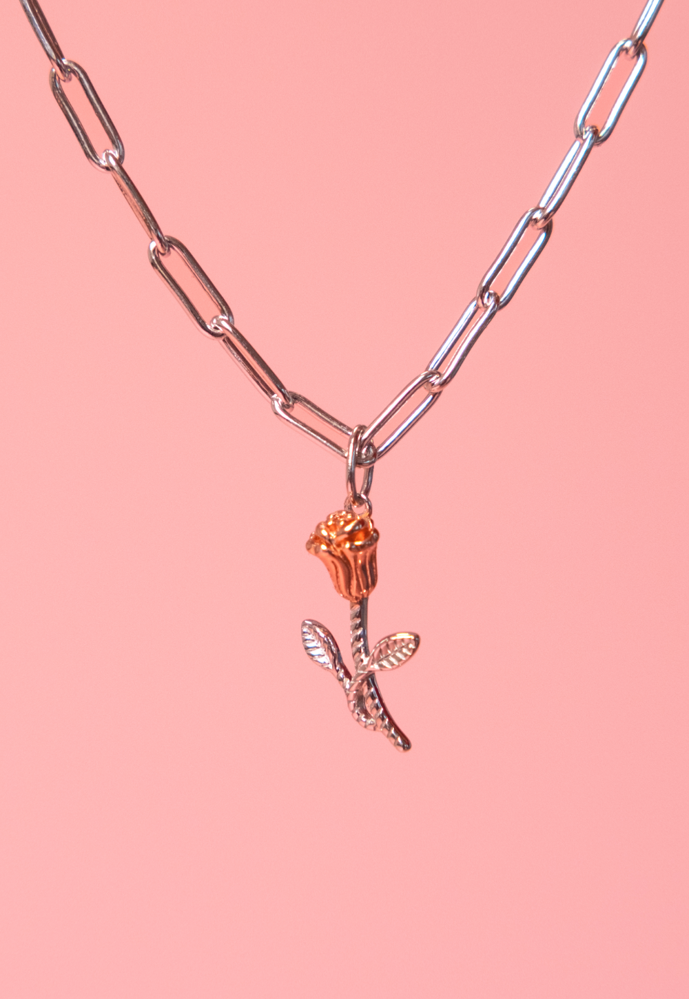 Rose Necklace Sterling Silver