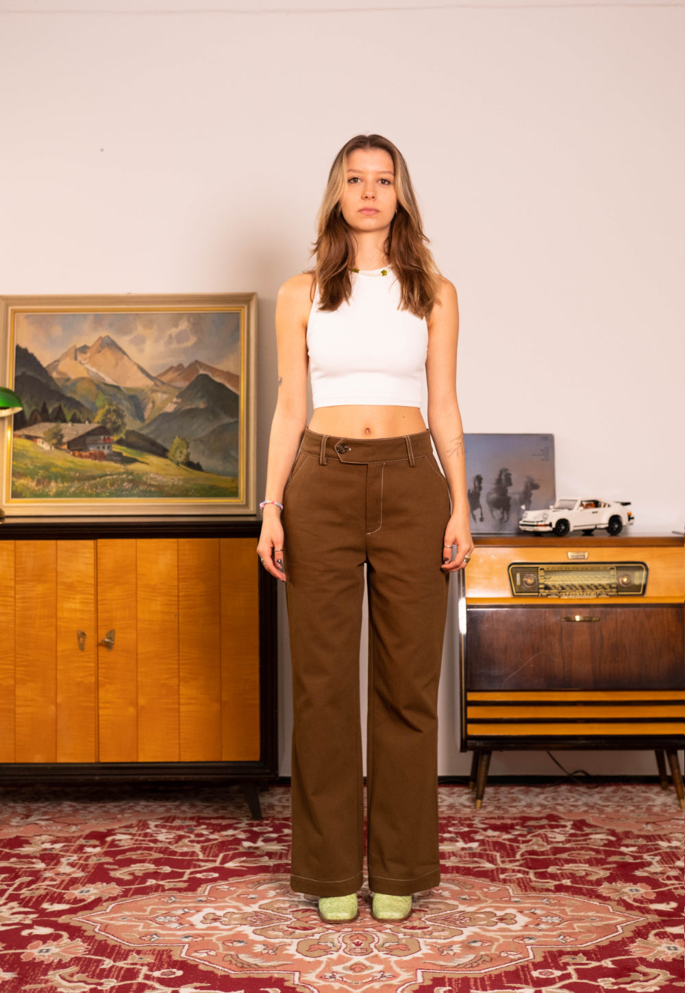 Antique Brown Flared Pants