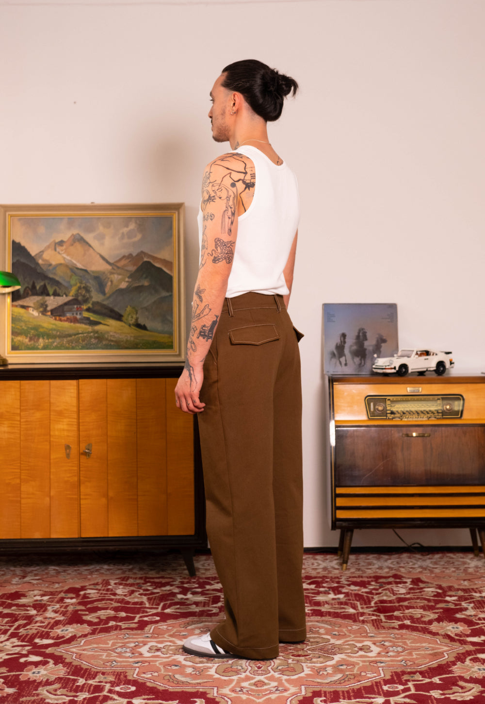 Antique Brown Flared Pants