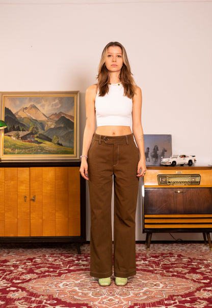 ANTIQUE BROWN FLARED PANTS